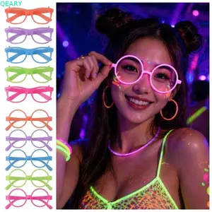 QEARY 5 / 10 Chiếc Kính Phát Sáng, Kính Dạ Quang Sáng Tạo Nhiều Màu Sắc, Phụ Kiện Lễ Hội Có Thể Tái Sử Dụng Mới Lạ Nhấp Nháy Kính Huỳnh Quang Halloween