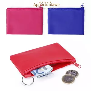 Ví đựng tiền xu IAPPORTUNIA, Ví Mini màu trơn Túi lưu trữ nhỏ, Dây kéo di động PU Đổi ví Túi đựng tiền