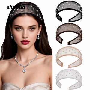 SHUPUN Kim Cương Giả Tóc Vòng, Mở Lưng Lấp Lánh Kim Cương Giả Lưới Đầu, Phong Cách Rộng Nhẹ Lưới Thời Trang Phụ Kiện Tóc Phong Cách Cô Dâu