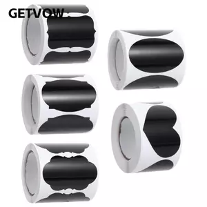 GETVOW 120 Cái / Cuộn Miếng Dán Bảng Đen, 5 Kiểu Nhãn PVC, Nhãn Phấn Có Thể Tháo Rời Chống Thấm Nước Đơn Giản Gia Đình & Nhà Bếp