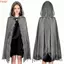 THEGIRL8B Áo choàng Halloween, Thiết kế có mũ trùm đầu Phong cách phóng đại Halloween Cosplay Cape, Thời trang Rách họa tiết Tattered Vải Unisex Halloween Ma Trang phục Tiệc Halloween