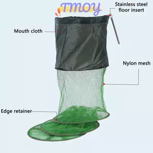TMOY Di Động Qui-drying Nylon Lưới Thép Vòng Gấp Lưới Câu Cá Cua Tôm Hùm Lưới Lồng Buet Chống Nhảy Túi Bảo Quản TMOY