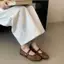 TT 2026 Phong Cách Mới Thêu Mary Jane Giày Nữ Ren Mũi Nơ Thắt Nơ Giày Dây Đeo Bằng