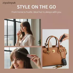 Ziyulinyuk Không Dây Bangsb Sạc USB Mini Thẳng Tóc Bàn Chải Làm Nóng Unisex Tạo Kiểu Tóc Sắt Tóc Sti Thẳng Hairb VN