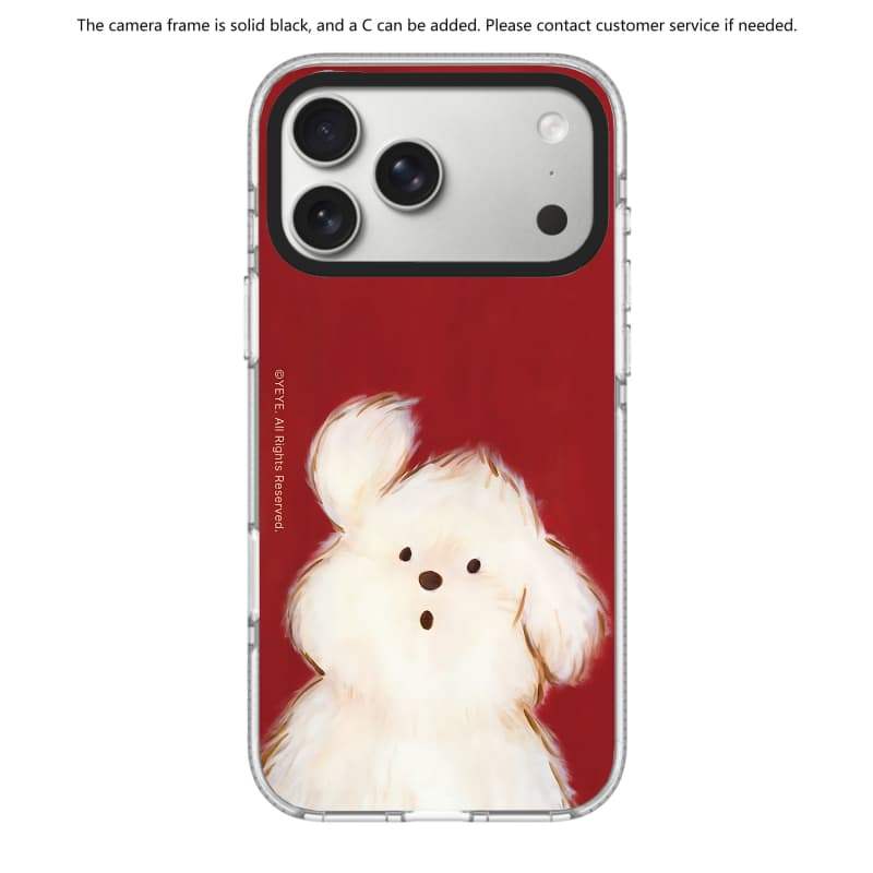 Nền Đỏ Chó Trong Suốt Màu Đen HỒNG CAMERA RING PHIÊN BẢN Tác Động Hút Từ Tính Trong Suốt Dành Cho IPhone 17 / 16 / 15 / 14 / 13 Pro Max Air Với Bao Bì Cao Cấp