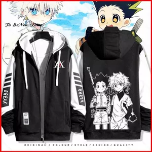HUNTERxHUNTER Hisoka Killua Zoldyck áo khoác dây kéo Áo khoác cardigan áo len Unisex dài tay Top Cosplay