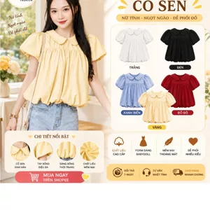 | DEAL HỜI |Áo babydoll gió su mềm cổ sen dáng bí tay bồng phong cách hàn quốc- Sammi botique - Hieuvy Botique