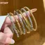HFSHY Vòng tay đính cườm bằng thép không gỉ không gây dị ứng Trang sức bạc vàng ổn định cho nữ Phụ kiện dự tiệc VN