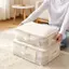 Hộp đựng đồ gấp gọn Hộp đựng khăn trải giường có thể nhìn thấy trong suốt có tay cầm để đựng quần áo phòng ngủ ký túc xá [VN]