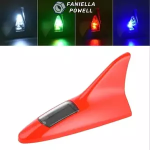 FANIELLAPOWELL Ăng-ten vây cá mập ô tô, Đèn Flash nhấp nháy sạc năng lượng Ăng-ten ô tô, Tiết kiệm năng lượng 8 hiệu ứng ánh sáng 4 màu ánh sáng Mái nhà tự động trên không