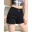 Quần Short Denim Cao Cấp Nữ Retro Đen Jean Quần Short Giảm Béo Plus Size XS-2XL