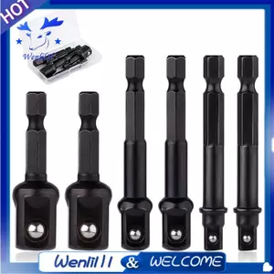 Bộ chuyển đổi ổ cắm 6 chi tiết 1/4 1/2 3/8 inch cho máy khoan, driver, socket, bộ chuyển đổi đầu khẩu