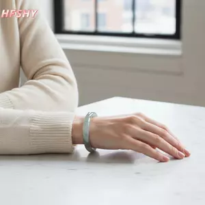 HFSHY Ice Trong Suốt Giả Ngọc Vòng Tay Mịn Đánh Bóng Hoàn Hảo Để Mặc Hàng Ngày Món Quà Thanh Lịch Cho Nữ VN