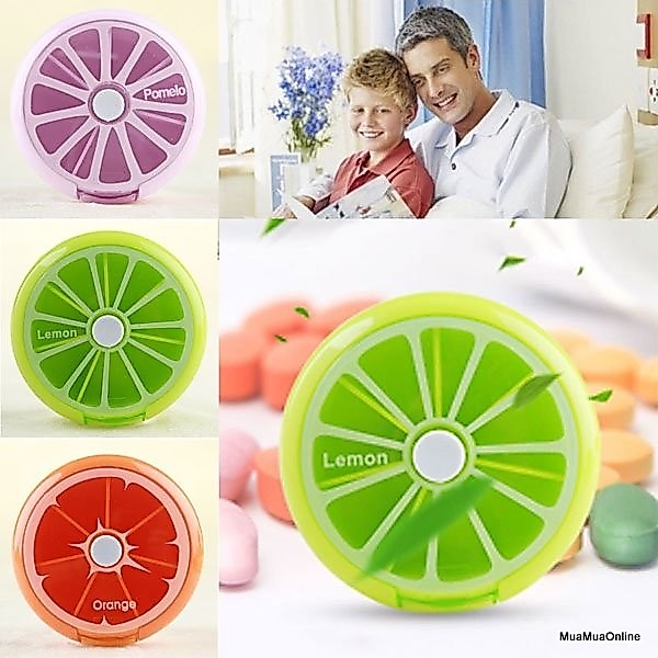 Hộp Chia Thuốc Uống 7 Ngày Hình Quả Cam Nhỏ Gọn