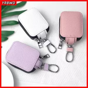 Túi đựng tai nghe YRBWD, Túi đựng tai nghe bằng da nhẹ, Họa tiết vải thiều cổ điển có móc khóa Túi dây kéo cho AirPods Pro3 / Pro2 / AirPods 4