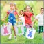 Giỏ Thỏ Phục Sinh Xô, Túi Tote Cotton Vải Cá Tính Dễ Thương Giỏ Cho Tiệc Phục Sinh Quà Tặng Hồng-Trắng