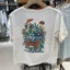Áo thun ngắn tay Cotton cao cấp 100% phong cách Hàn Quốc dáng rộng Pa đơn giản -- Áo thun cổ tròn in họa tiết động vật cá heo Ta Áo kiểu thoải mái