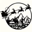 HELLOYOUNG Santa Sleigh Tuần lộc Kim loại Nghệ thuật treo tường Giáng sinh Lễ hội Điêu khắc treo tường Hiện đại Trang trí treo nhà cho phòng ngủ Văn phòng Quà tặng ngày lễ
