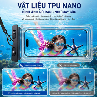 Túi chống nước IPX8 có túi khí, cảm ứng nhạy, chụp ảnh dưới nước, dây đeo tháo rời, dùng cho điện thoại dưới 7 inch