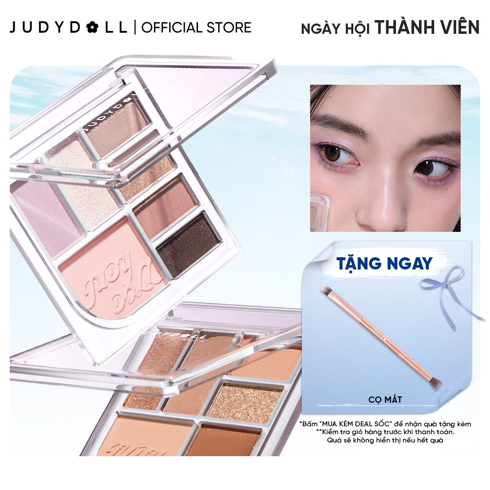 Phấn Mắt 7 Màu JUDYDOLL All-In-One Palette Đa năng Kẻ mắt Má hồng Tạo khối Bắt sáng Mềm mịn Lên màu tốt Dễ tán Có nhũ mắt lấp lánh 8,5g