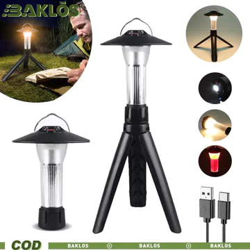 Lên cắm trại với Tripod Dimmable Sạc lại LED cắm trại lều ánh sáng di động đèn cắm trại nhỏ，Đèn cắm trại tiện ích