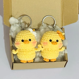 1 vịt hoa mini len nhung gấu làm móc khoá ảnh shop tự chụp hoa màu sáng ngẫu nhiên