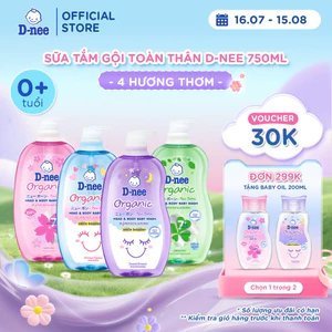 Sữa tắm gội D-nee cho trẻ sơ sinh dưới 3 tuổi 750ml - 4 Hương thơm