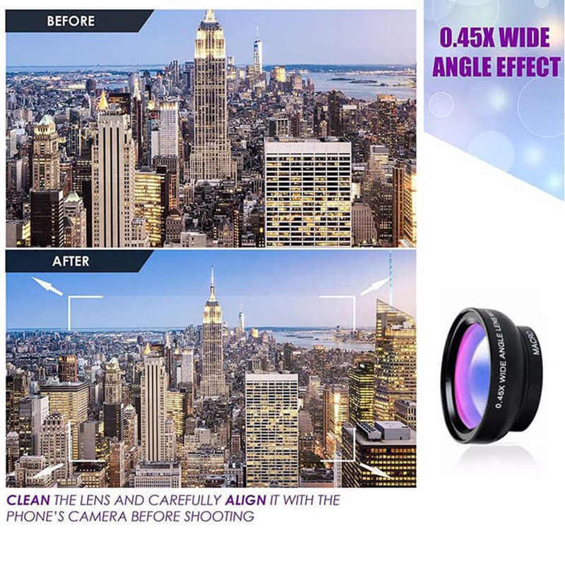 Điện thoại di động Ống kính Macro 0,45x 49UV Góc siêu rộng Ống kính HD đa năng 2 chức năng Điện thoại di động Bên ngoài | BigBuy360 - bigbuy360.vn