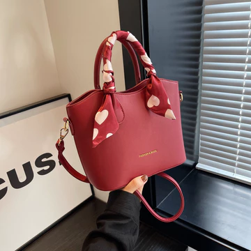 Women's Elegant Bucket Bag – Red