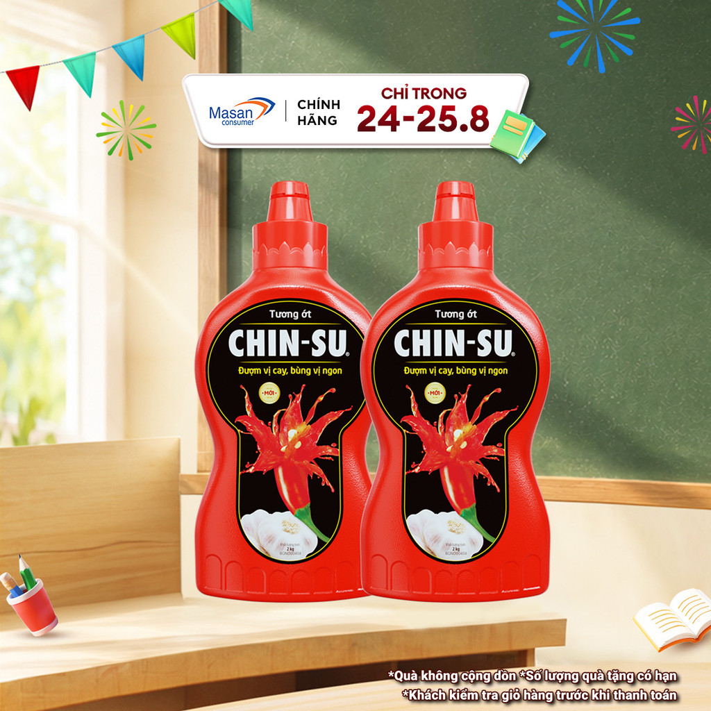 Combo 2 Tương Ớt CHIN-SU 2KG (Bao bì có thể thay đổi theo đợt nhập hàng)