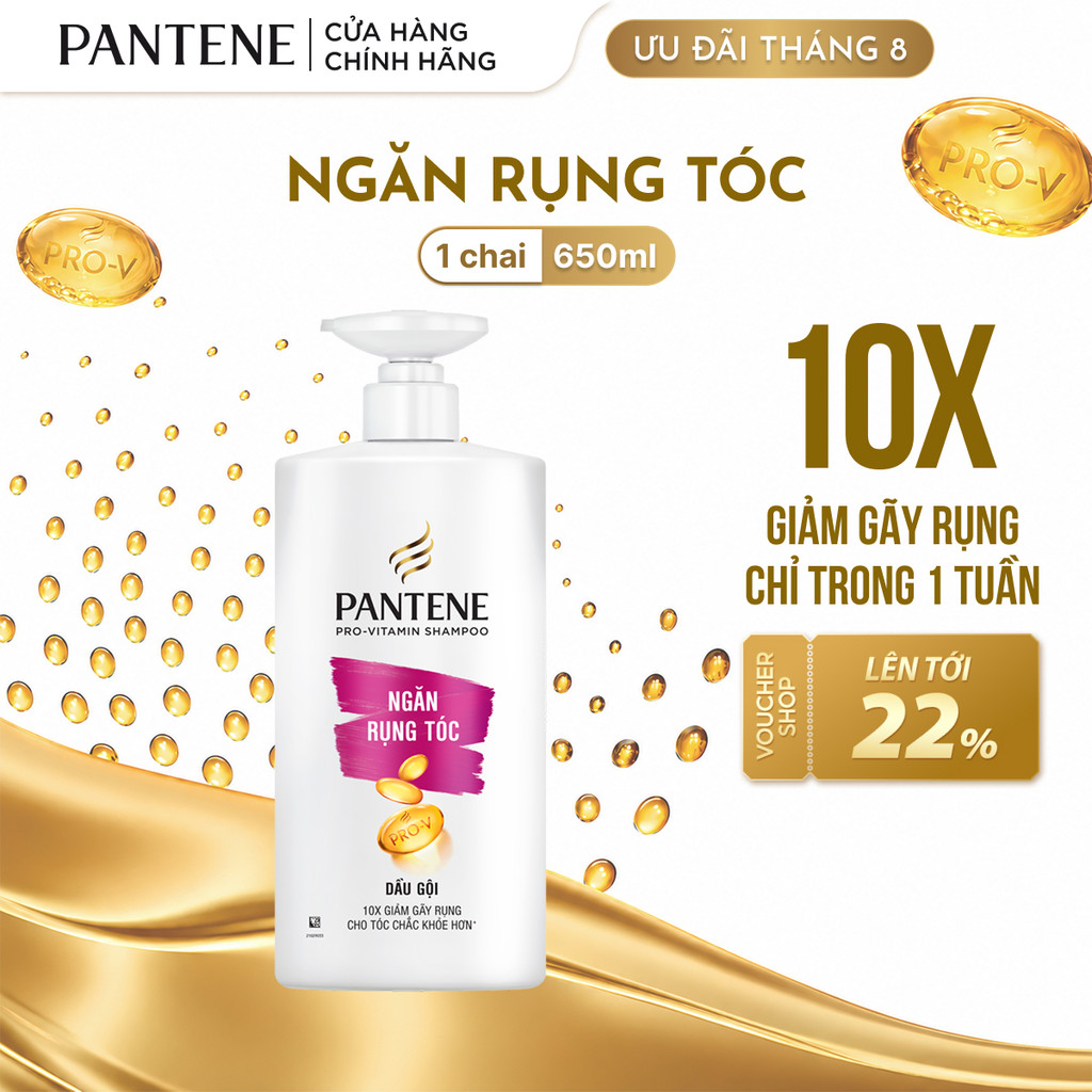 [Live] Dầu Gội PANTENE Ngăn Rụng Tóc / Phục Hồi Hư Tổn / Suôn Mềm Óng Ả / Sạch Gàu – Chai 650ML