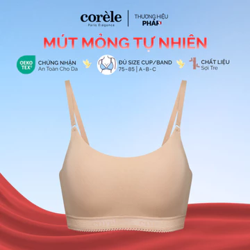 Áo ngực nữ bamboo cao cấp dáng Bralette mút mỏng không gọng, vải sợi tre thoáng khí êm nhẹ, chuẩn OEKO-TEX|CORÈLE 50138B