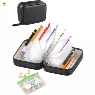 Bộ túi đựng thuốc chống thấm nước ECHOG, Hộp đựng thuốc 7 ngày chống rò rỉ di động, Hộp đựng thuốc Túi có khóa kéo chống ẩm Túi đựng thuốc hàng tuần được mã hóa màu Túi đựng thuốc hàng ngày mang theo 