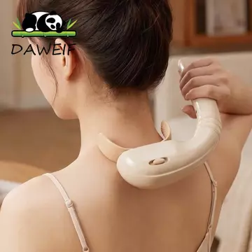 Máy mát xa cổ đeo vai cầm tay DAWEIF, Máy mát xa cổ thư giãn cơ bắp cầm tay có tay cầm dài, Nhào mô phỏng Thiết kế tiện dụng có thể điều chỉnh 3 tốc độ Thiết bị Massage xương sống cổ tử cung