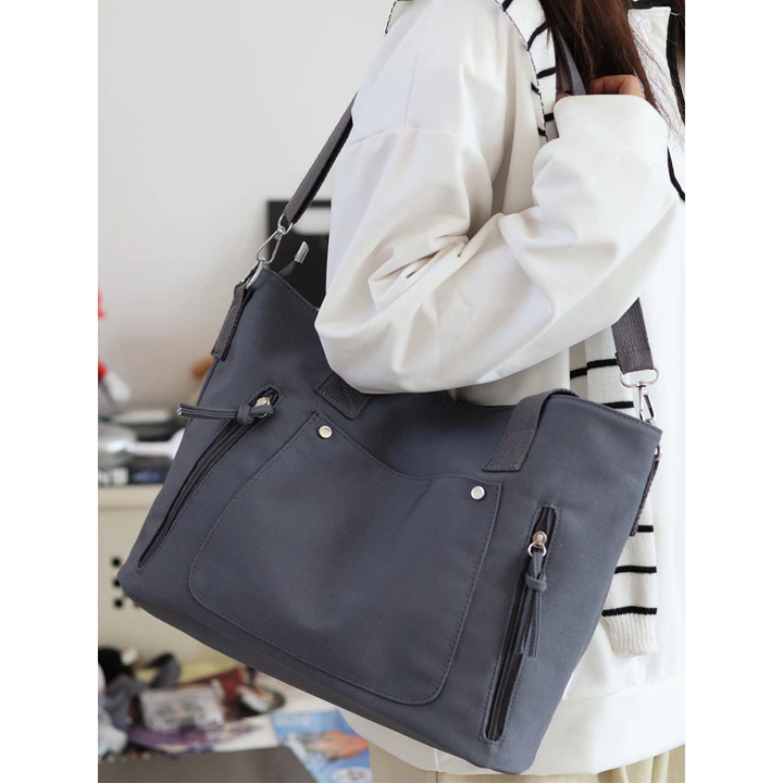 Women's Minimalist Canvas Tote Bag – Large, for Work – 5