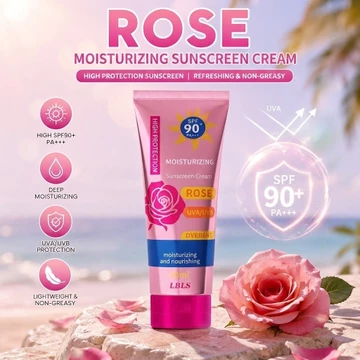 Kem chống nắng Rose Whiteningg 60ml SPF90 + Kem dưỡng ẩm chống nắng có độ bảo vệ cao và kem chống nắng UV Plus để chống nắng Da sáng Kem chống nắng làm đẹp da mặt