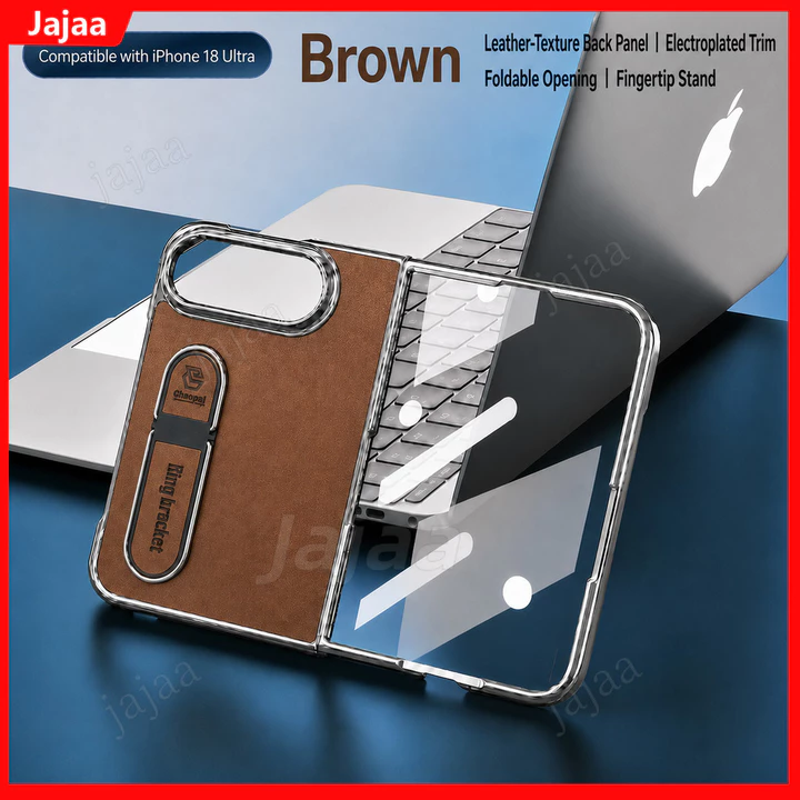 Dành Cho iPhone Duo Da Sang Trọng Vô Hình Nhẫn Giá Đỡ Da Ốp Lưng Điện Thoại Apple iPhone Ultra iPhone18 Gấp iPhone Fold iPhone Duo 5G Bảo Vệ Màn Hình Da Cảm Thấy Mỏng Bao