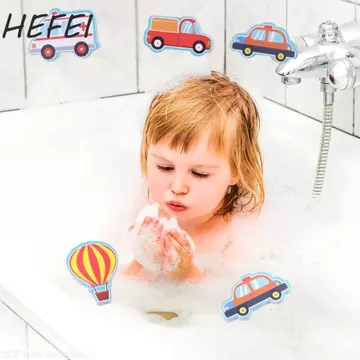 HEFEI Trẻ Em Xếp Hình Đồ Chơi Tắm, Thuyền Ô Tô EVA Phòng Tắm Chơi Đồ Chơi Trò Chơi Nước, Đồ Chơi Chơi Nước DIY Miếng Dán Đồ Chơi Mềm Giáo Dục Sớm Cho Bé Đồ Chơi Xếp Hình Tắm Trẻ Em Bé Trai Bé Gái