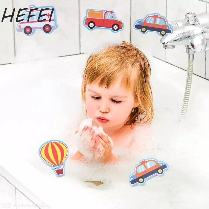 HEFEI Trẻ Em Xếp Hình Đồ Chơi Tắm, Thuyền Ô Tô EVA Phòng Tắm Chơi Đồ Chơi Trò Chơi Nước, Đồ Chơi Chơi Nước DIY Miếng Dán Đồ Chơi Mềm Giáo Dục Sớm Cho Bé Đồ Chơi Xếp Hình Tắm Trẻ Em Bé Trai Bé Gái