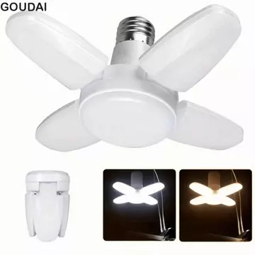 Bóng đèn LED hình quạt GOUDAI, Bóng đèn LED trắng tiết kiệm năng lượng E27, Bóng đèn 6500K Nhiệt độ màu Thiết kế hình quạt biến dạng Bóng đèn LED chiếu sáng tại nhà
