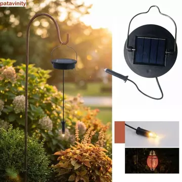 Đèn thay thế năng lượng mặt trời PATAVINITY, Đèn treo LED năng lượng mặt trời chạy bằng năng lượng mặt trời DIY, Đèn trắng chống nước màu đen Đèn trang trí năng lượng mặt trời ngoài trời Đèn chiếu sán