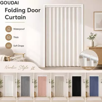 GOUDAI Rèm Cửa Gấp GUDAI, Rèm Tắm Dày Chống Thấm Nước, Rèm Phân Vùng Drap Mềm Đa Kích Thước Có Móc Rèm Chia Phòng Phòng Phòng Phòng Ngủ