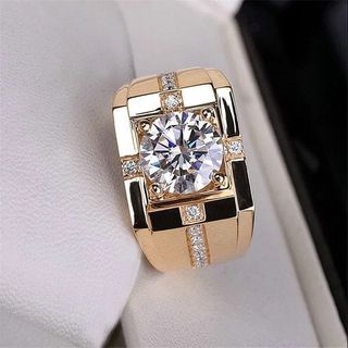 Men's Moissanite Wedding Ring, adjustable by kali19897.vn