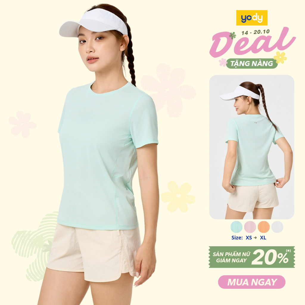 Áo Phông Nữ Yody Thể Thao Dáng Suông Siêu Nhẹ WATS26S015