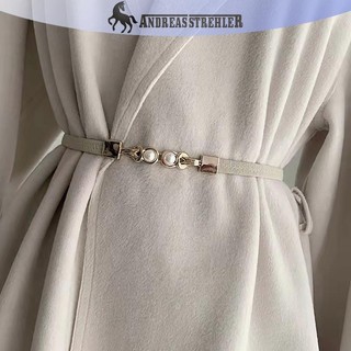 Onetimingfine Thanh Lịch Đôi Ngọc Trai Khóa Co Giãn Thắt Lưng Nữ Đen Mỏng Dây Đeo Nữ Váy Váy Trang Trí Dây Thắt Lưng VN