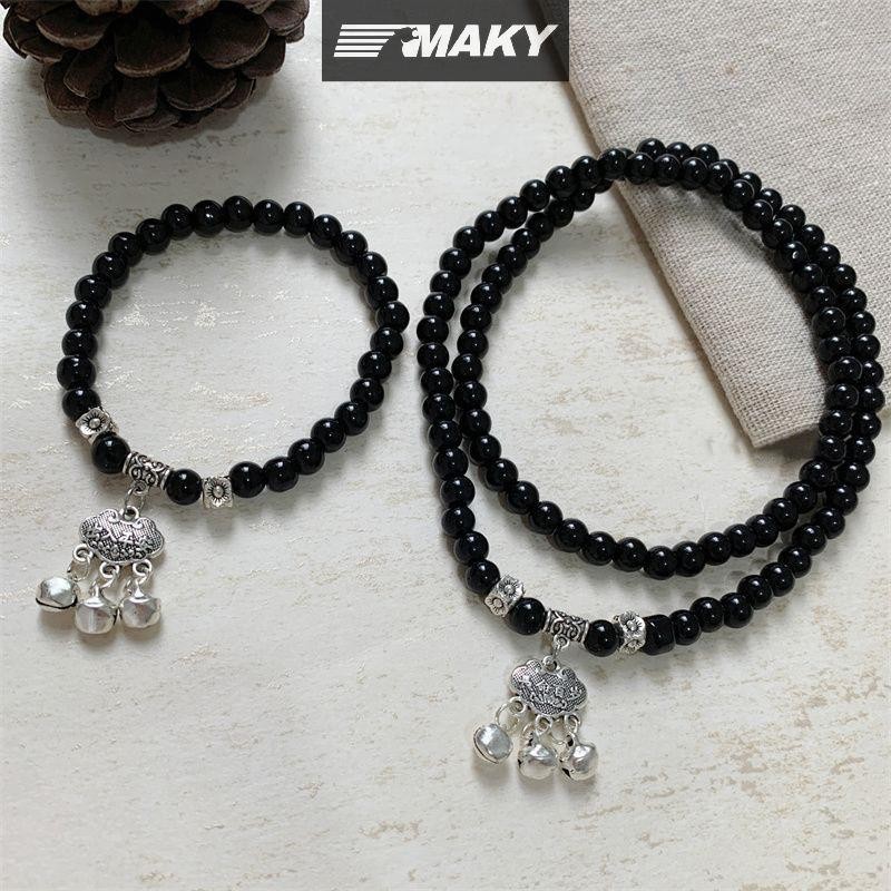Newwellknownepic Phong Cách Trung Quốc Núi Ma Chi Tiêu Đính Hạt Vòng Tay Nữ Ánh Sáng Cao Cấp Cảm Giác Vintage Cá Tính Tay Trang Sức Quà Tặng VN