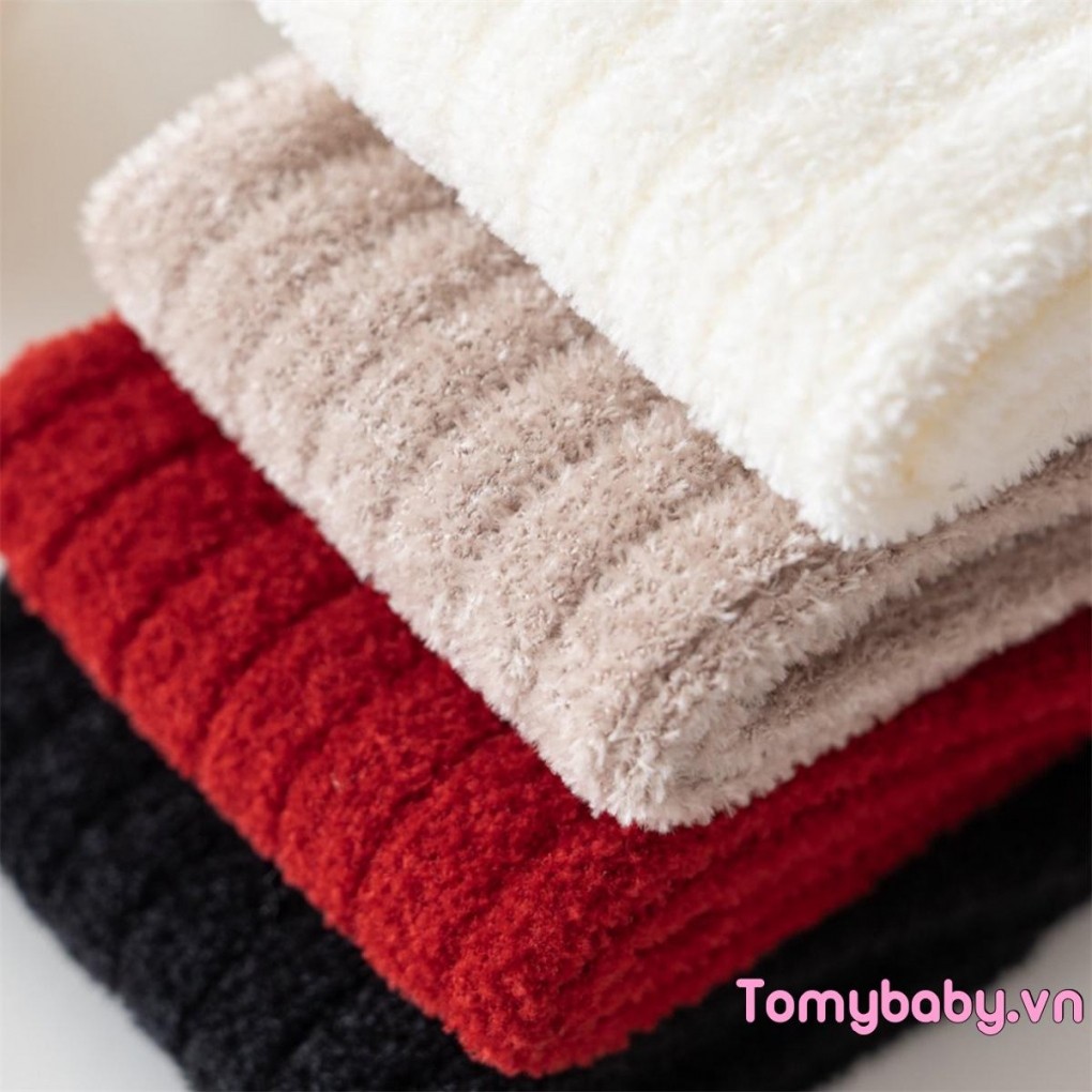 Tất dài có gân phồng cho bé Mùa đông mềm mại ấm áp cho trẻ sơ sinh Tất cao đến đầu gối cho cuộc sống hàng ngày và bữa tiệc