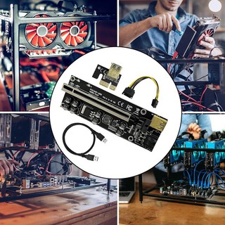 VER009S Plus PCI-E Riser Card 009S Plus PCIE X1 đến X16 4Pin 6Pin Power USB 3.0 Cáp cho Bitcoin Litecoin Mining Rig A