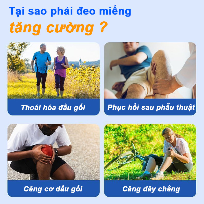 Đai Trợ Lực Khớp Gối Giảm Áp & Bảo Vệ Đầu Gối, Chống Trơn Trượt, Thoáng Khí, Dễ Điều Chỉnh Hỗ Trợ Vận Động