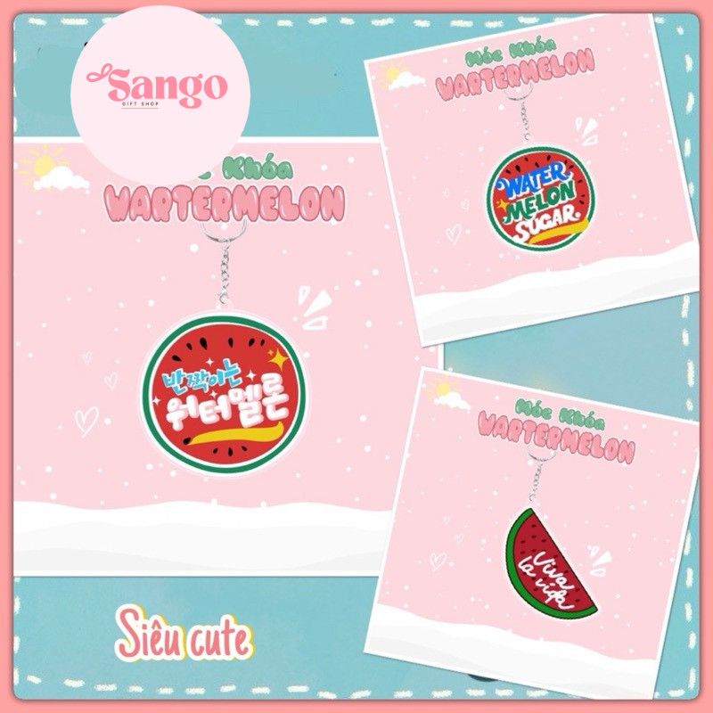 Móc khoá dưa hấu cute -watermelon- Phim Dưa hấu lấp lánh- Sango